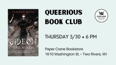 Queerious book club announcement.
