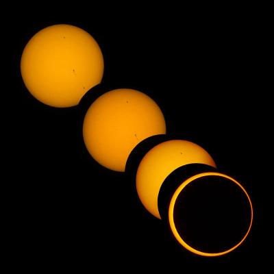 Time lapse image of a solar eclipse.