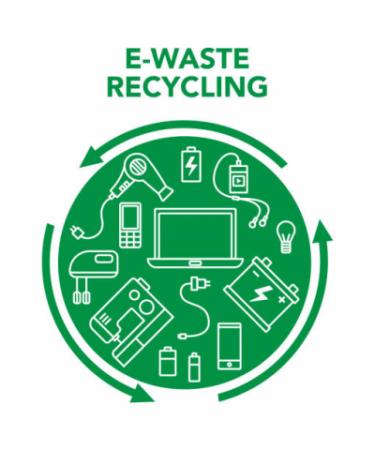 e-waste recycling symbol.