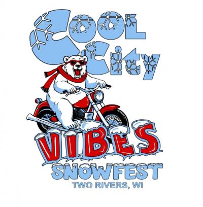 Polar bear on a motorcycle.