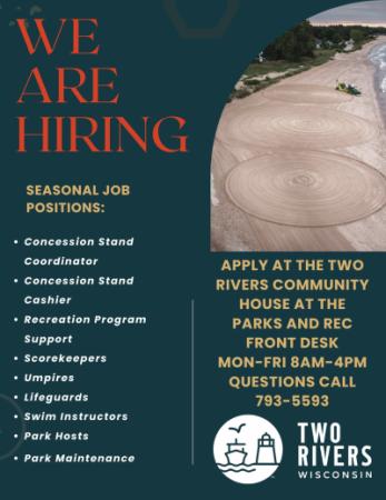 Seasonal Part Time positions available  
