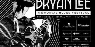2026 festival announcement featuring photo of Bryan Lee performing onstage.