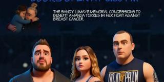 Poster depicting cute animated wrestlers.