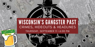 Black/white image of tough guy in hat and holding a pistol.