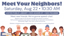 Event poster with a row of diverse people across the bottom.