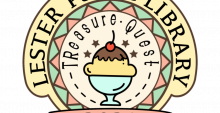 Logo for the Lester Public Library TReasure Quest depicting an ice cream sundae