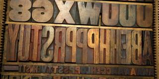 A collection of wooden stamps for letter pressing